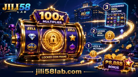 Settled JILI58 slot reels holding briefly before the screen returns to the next ready state
